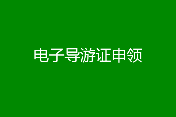 电子导游证申领