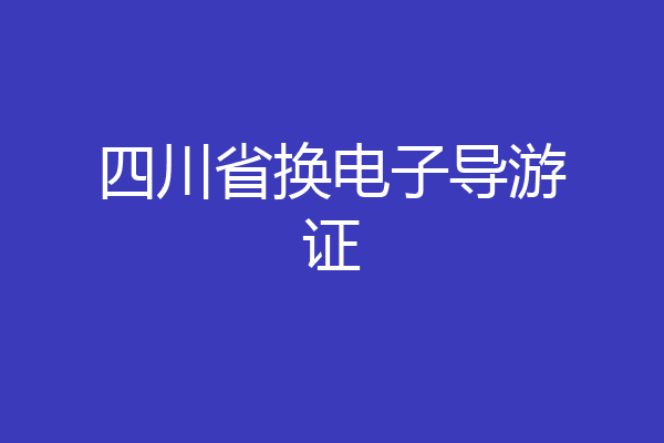 四川省换电子导游证