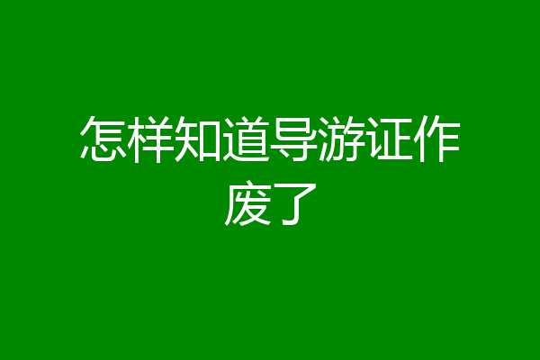怎样知道导游证作废了