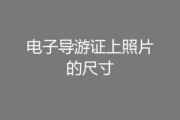 电子导游证上照片的尺寸