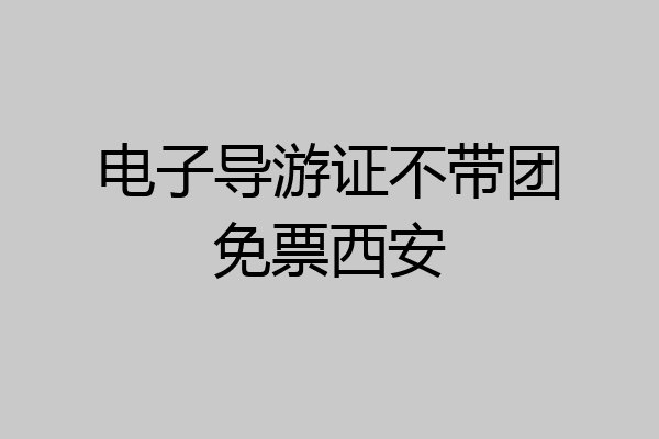 电子导游证不带团免票西安