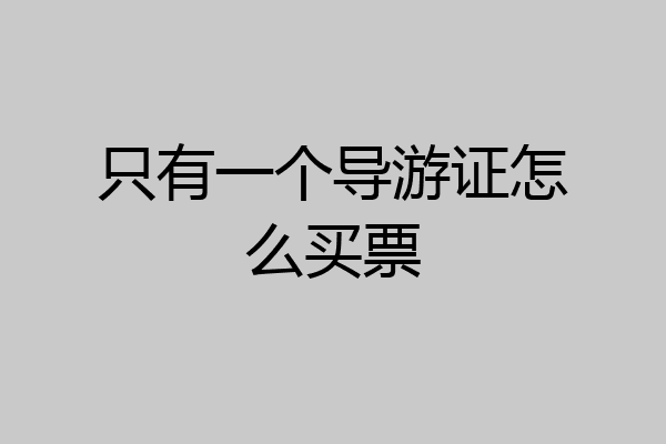 只有一个导游证怎么买票