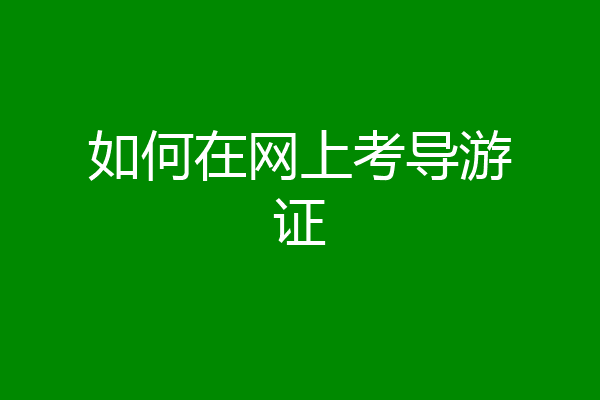 如何在网上考导游证