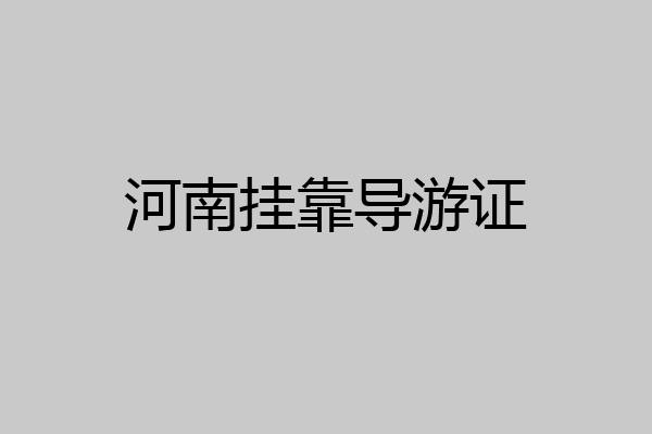 河南挂靠导游证