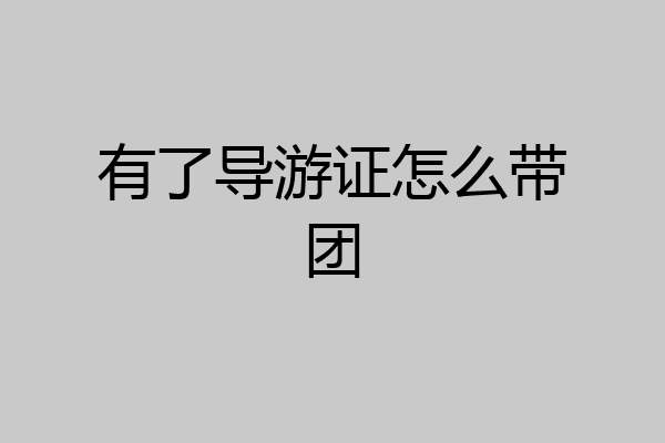 有了导游证怎么带团