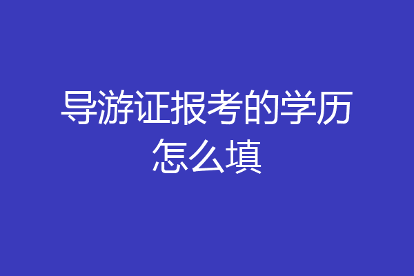 导游证报考的学历怎么填