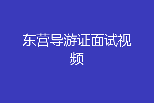 东营导游证面试视频
