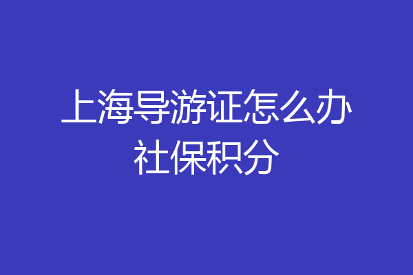 上海导游证怎么办社保积分