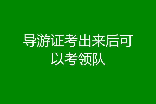 导游证考出来后可以考领队
