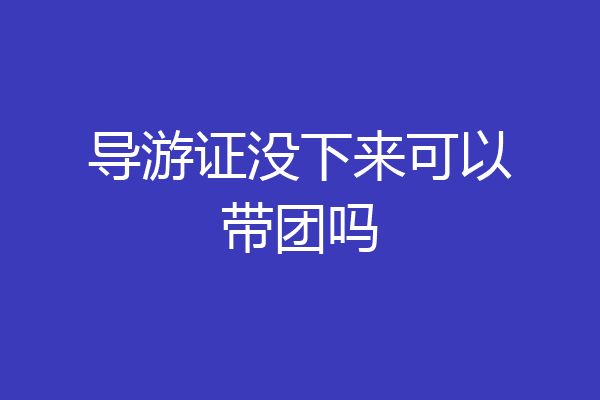 导游证没下来可以带团吗