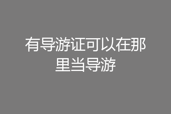 有导游证可以在那里当导游