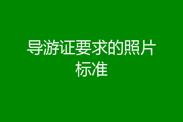 导游证要求的照片标准