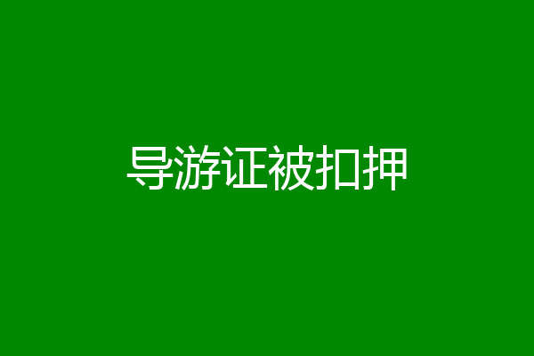 导游证被扣押