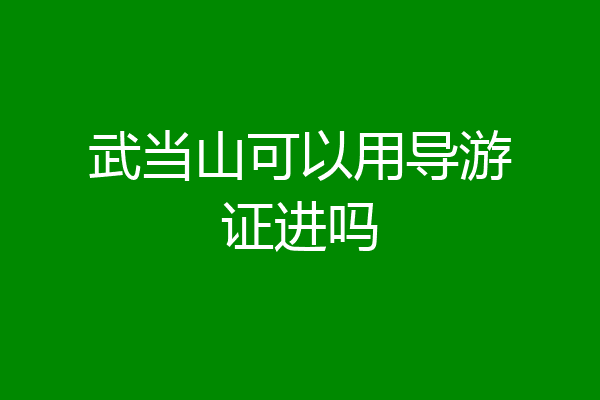 武当山可以用导游证进吗