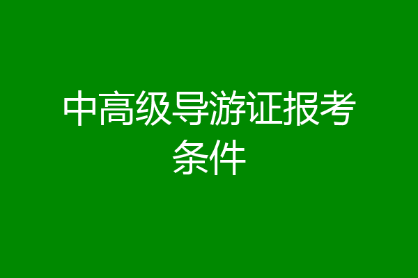 中高级导游证报考条件