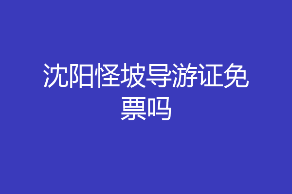 沈阳怪坡导游证免票吗