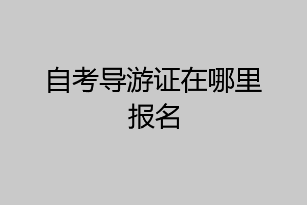 自考导游证在哪里报名