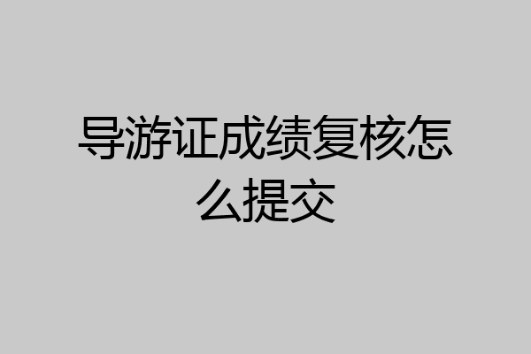 导游证成绩复核怎么提交