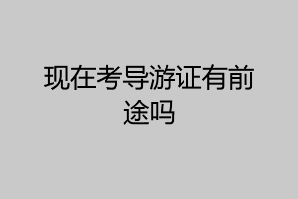现在考导游证有前途吗