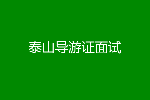 泰山导游证面试
