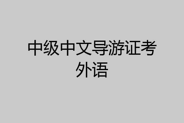 中级中文导游证考外语