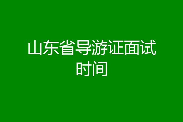 山东省导游证面试时间
