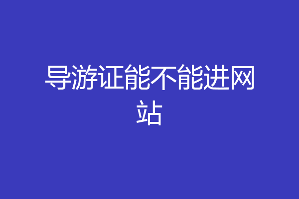 导游证能不能进网站