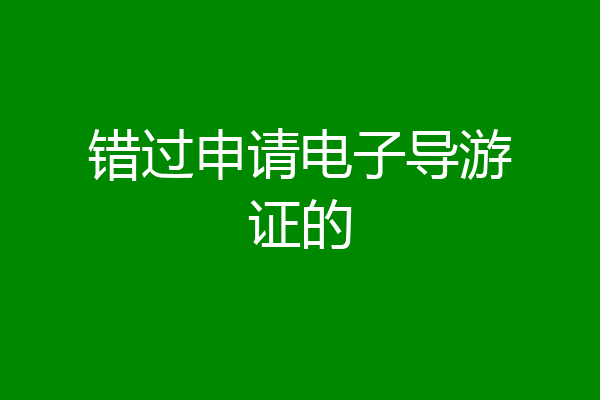 错过申请电子导游证的