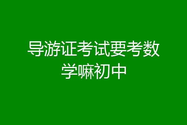 导游证考试要考数学嘛初中