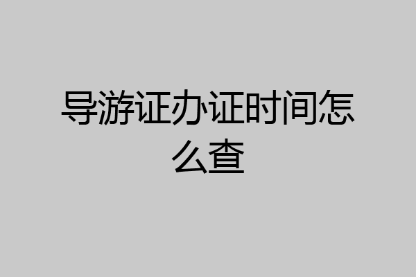 导游证办证时间怎么查