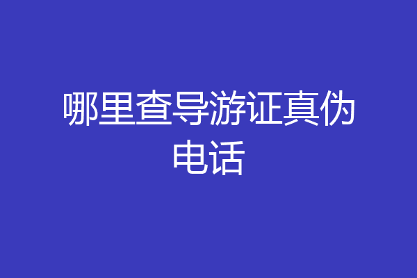 哪里查导游证真伪电话