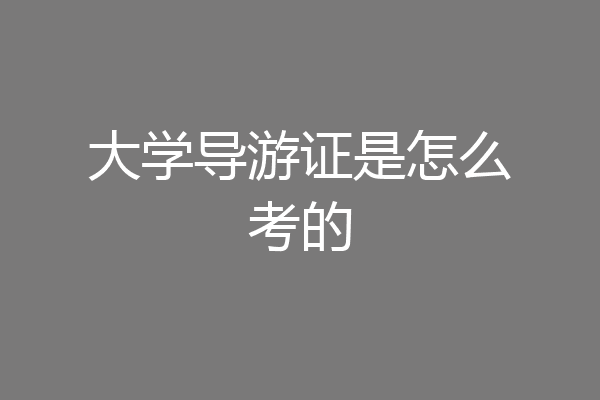 大学导游证是怎么考的
