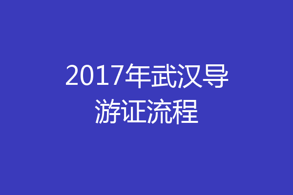 2017年武汉导游证流程
