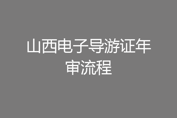 山西电子导游证年审流程