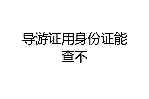 导游证用身份证能查不