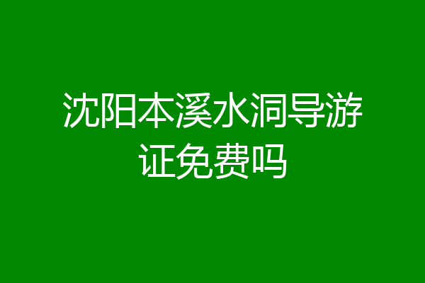 沈阳本溪水洞导游证免费吗