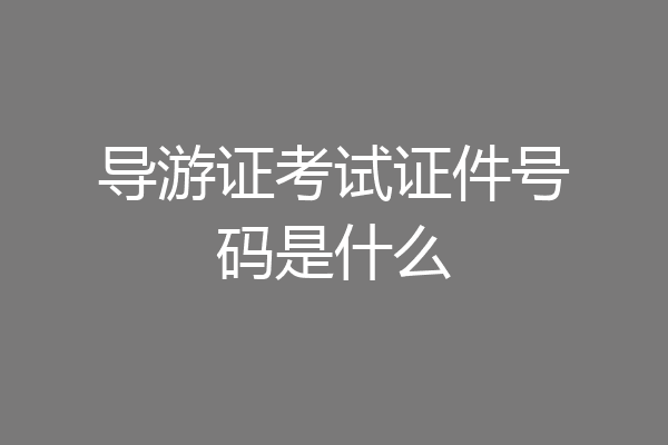 导游证考试证件号码是什么