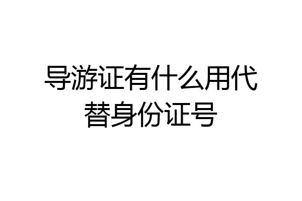 导游证有什么用代替身份证号