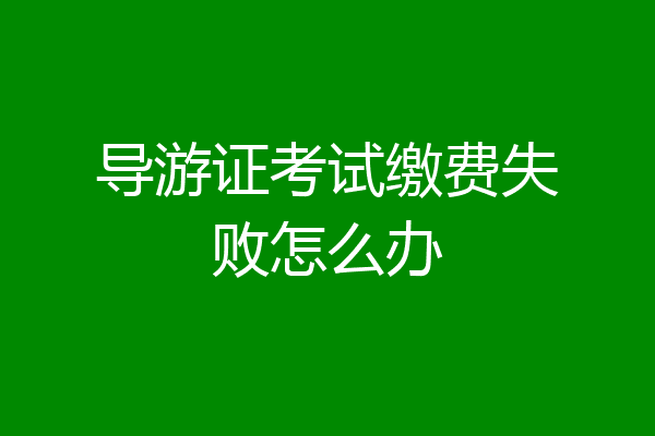 导游证考试缴费失败怎么办