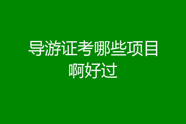 导游证考哪些项目啊好过