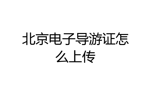 北京电子导游证怎么上传