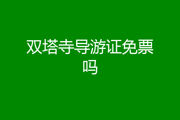 双塔寺导游证免票吗