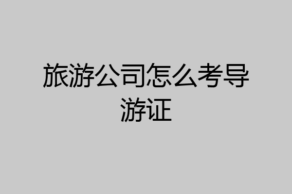 旅游公司怎么考导游证
