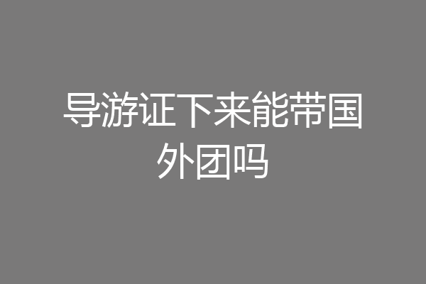 导游证下来能带国外团吗