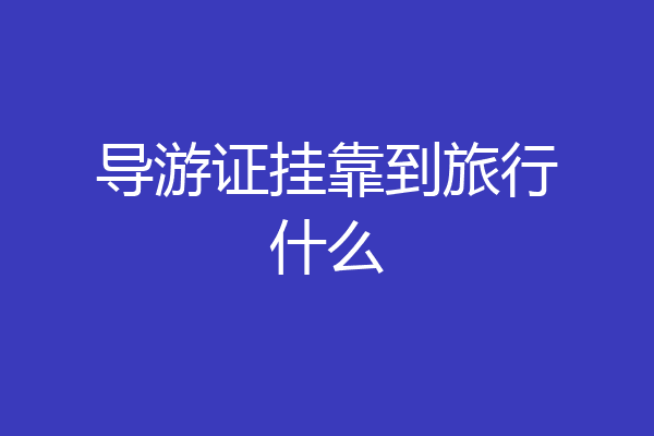 导游证挂靠到旅行什么