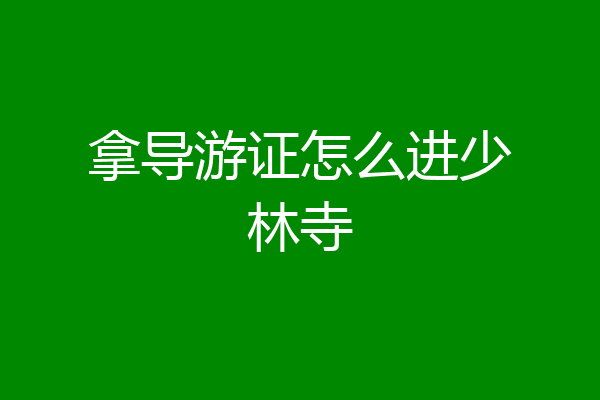 拿导游证怎么进少林寺