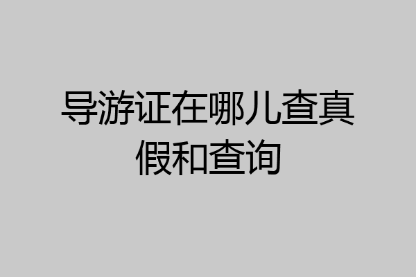 导游证在哪儿查真假和查询
