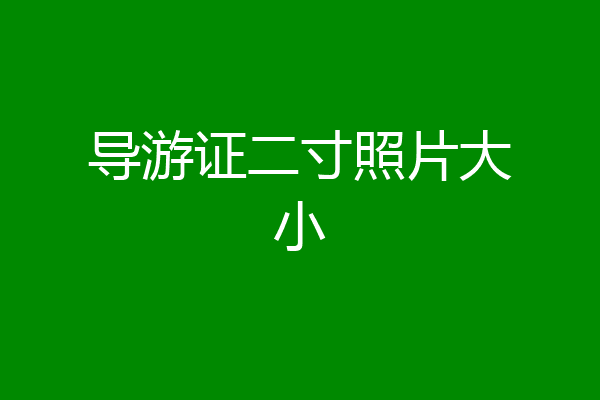 导游证二寸照片大小
