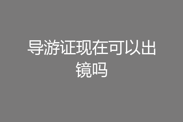 导游证现在可以出镜吗