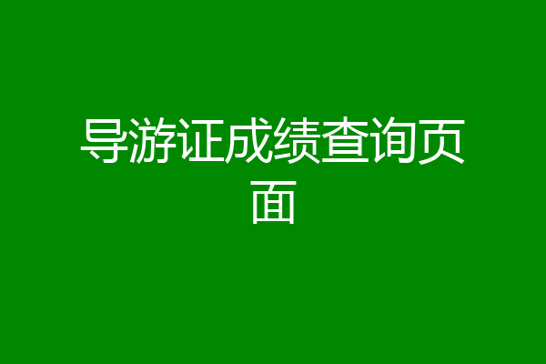 导游证成绩查询页面